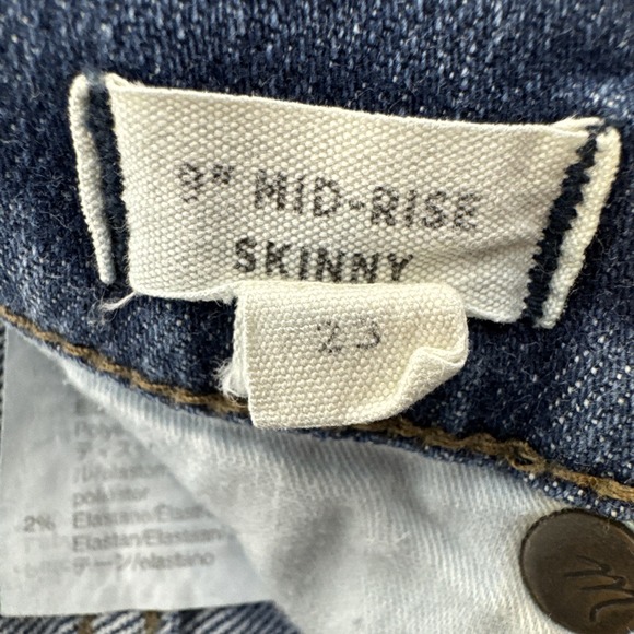 Madewell Women's Mid-Rise Skinny 9" Medium Wash Jeans Size 23 - Picture 8 of 9